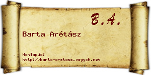 Barta Arétász névjegykártya
